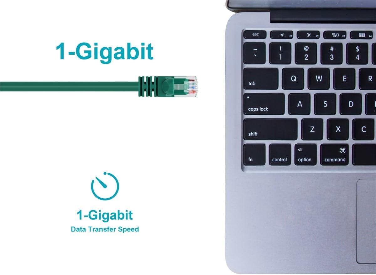 imageMonoprice 05FT 24AWG Cat6 550MHz UTP Ethernet Bare Copper Network Cable BlackGreen