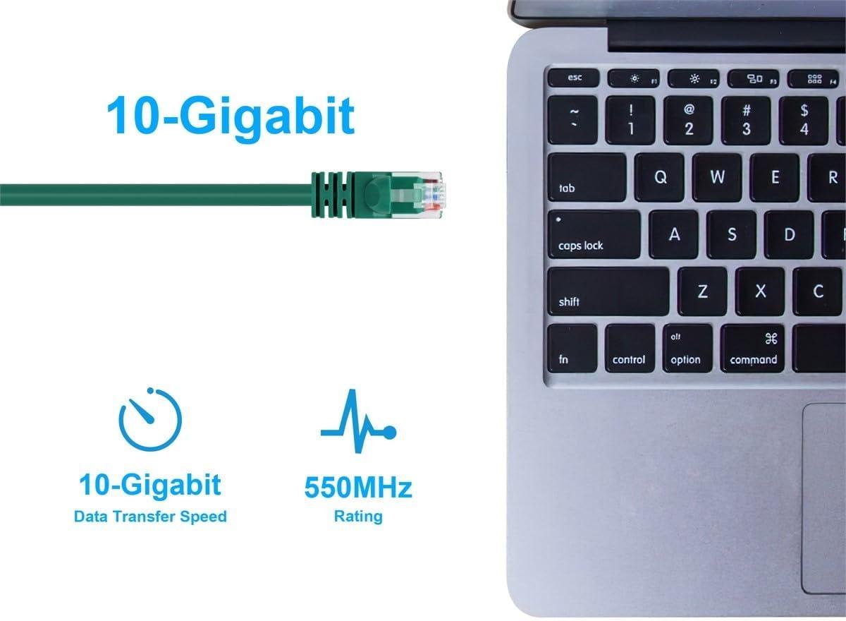 imageMonoprice 05FT 24AWG Cat6 550MHz UTP Ethernet Bare Copper Network Cable BlackGreen