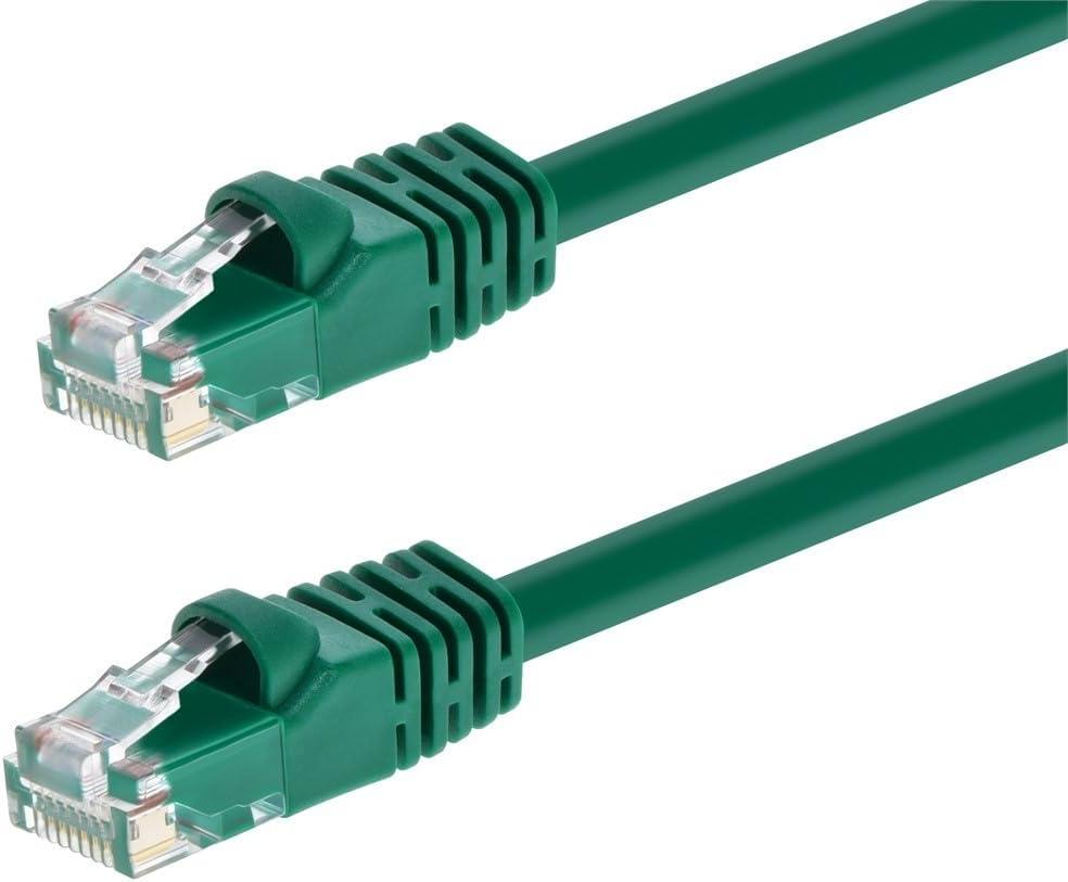 imageMonoprice 05FT 24AWG Cat6 550MHz UTP Ethernet Bare Copper Network Cable BlackGreen