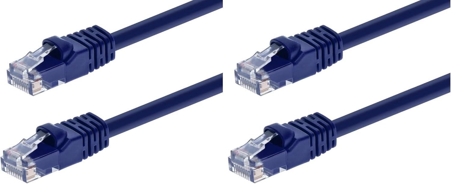 imageMonoprice 05FT 24AWG Cat6 550MHz UTP Ethernet Bare Copper Network Cable BlackPurple