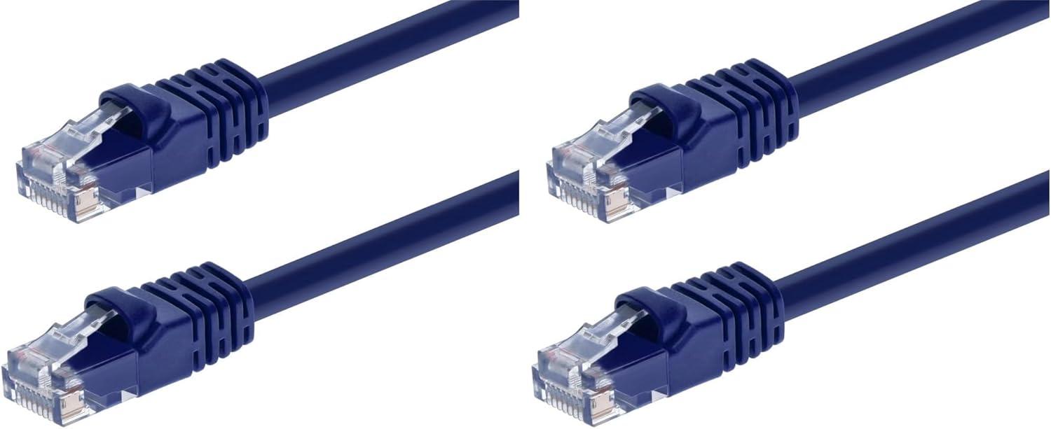 imageMonoprice 05FT 24AWG Cat6 550MHz UTP Ethernet Bare Copper Network Cable BlackPurple