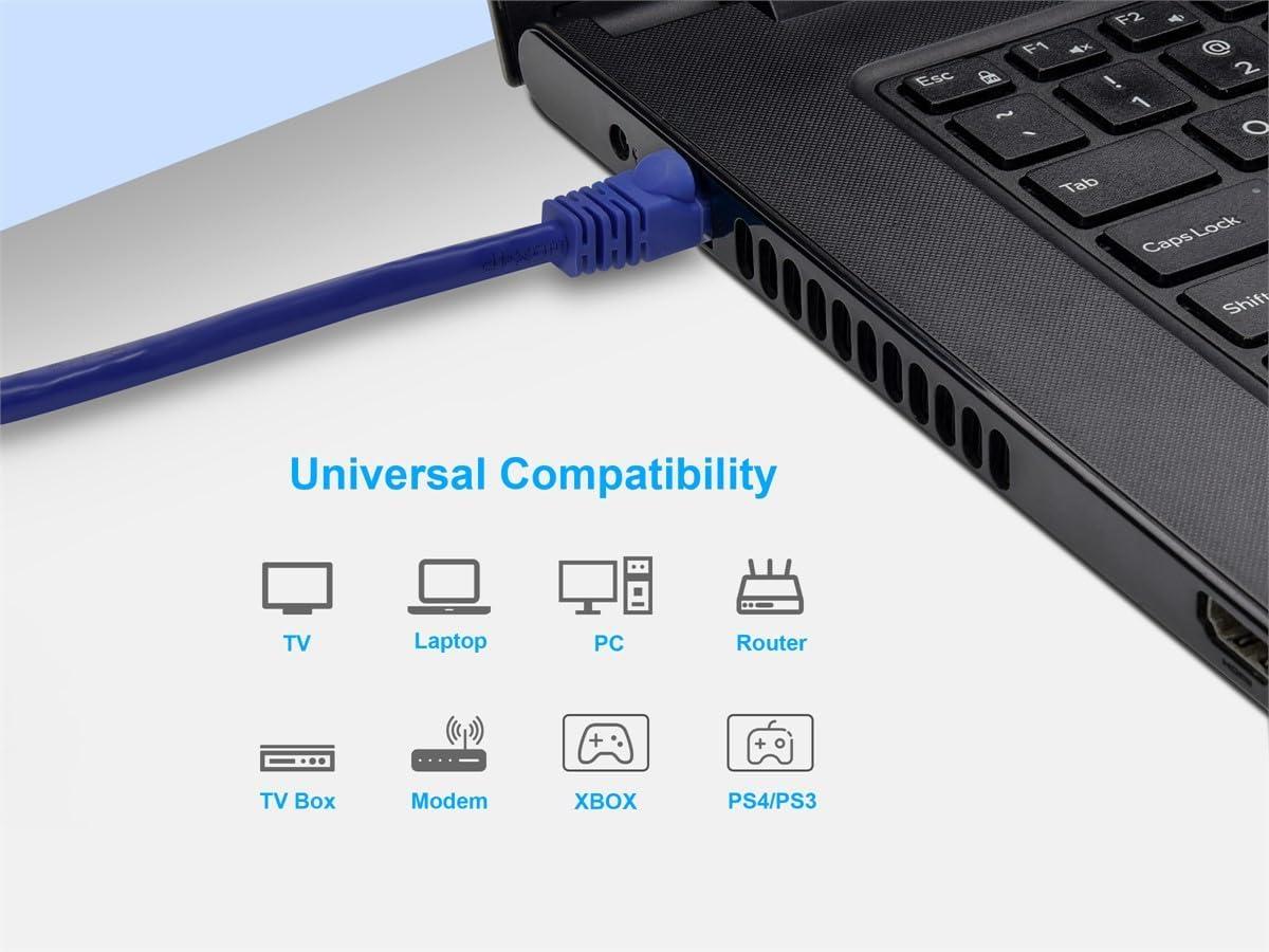 imageMonoprice 05FT 24AWG Cat6 550MHz UTP Ethernet Bare Copper Network Cable BlackPurple