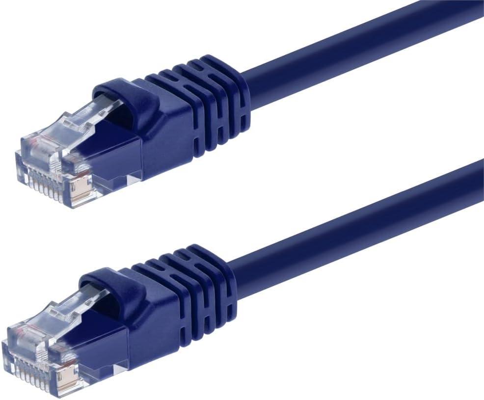 imageMonoprice 05FT 24AWG Cat6 550MHz UTP Ethernet Bare Copper Network Cable BlackPurple