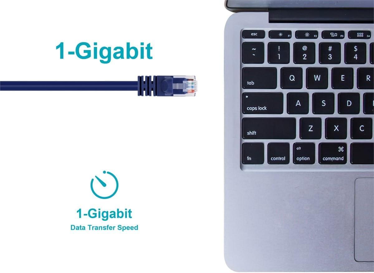 imageMonoprice 05FT 24AWG Cat6 550MHz UTP Ethernet Bare Copper Network Cable BlackPurple