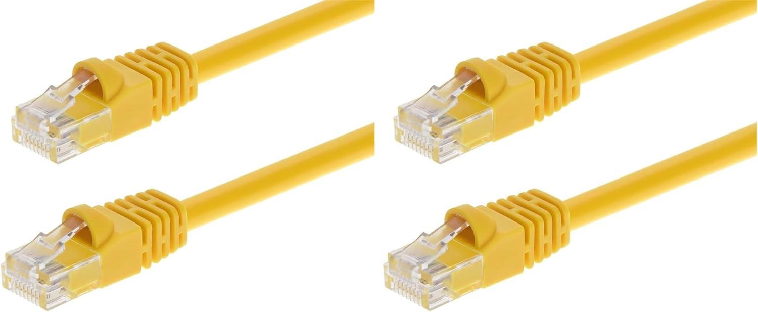 imageMonoprice 05FT 24AWG Cat6 550MHz UTP Ethernet Bare Copper Network Cable BlackYellow