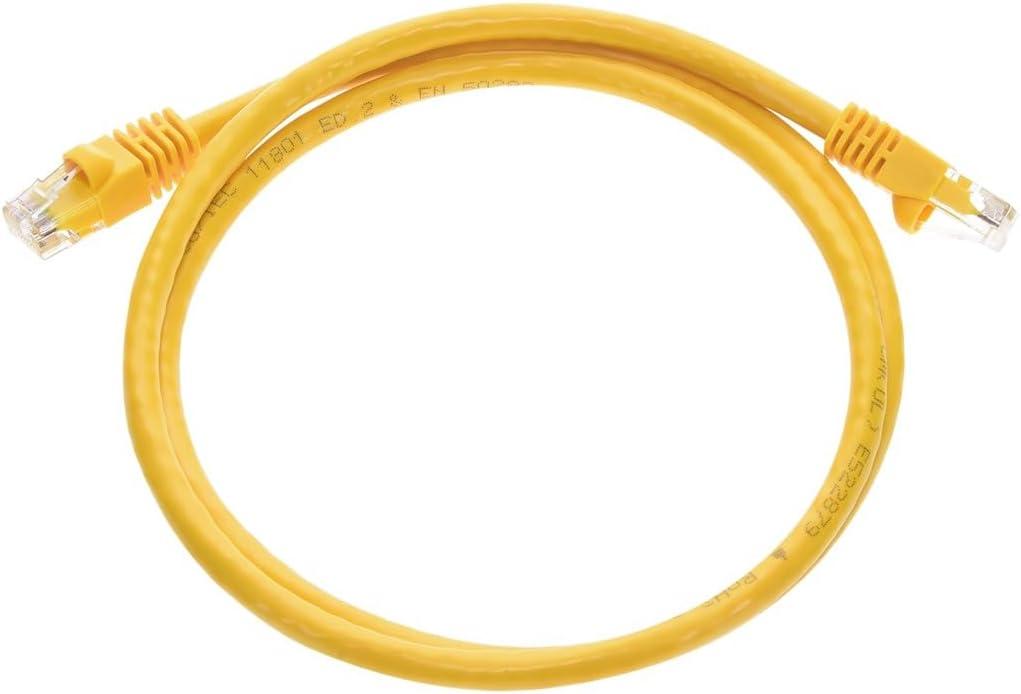 imageMonoprice 05FT 24AWG Cat6 550MHz UTP Ethernet Bare Copper Network Cable BlackYellow