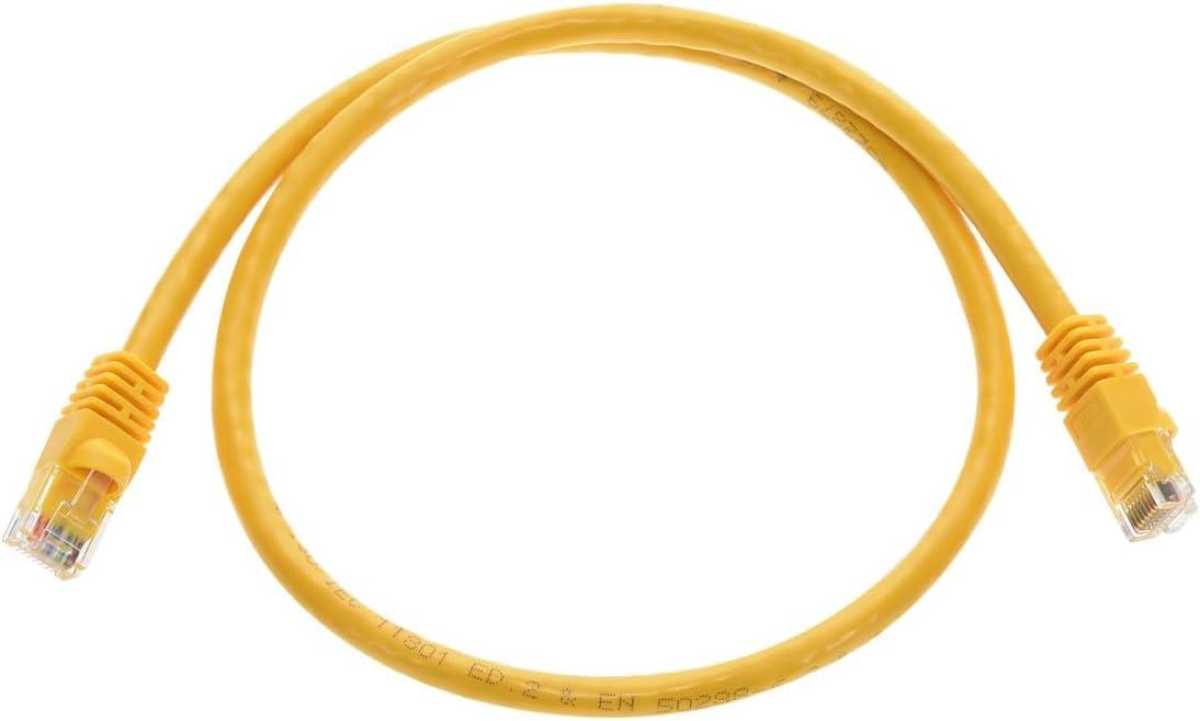 imageMonoprice 05FT 24AWG Cat6 550MHz UTP Ethernet Bare Copper Network Cable BlackYellow