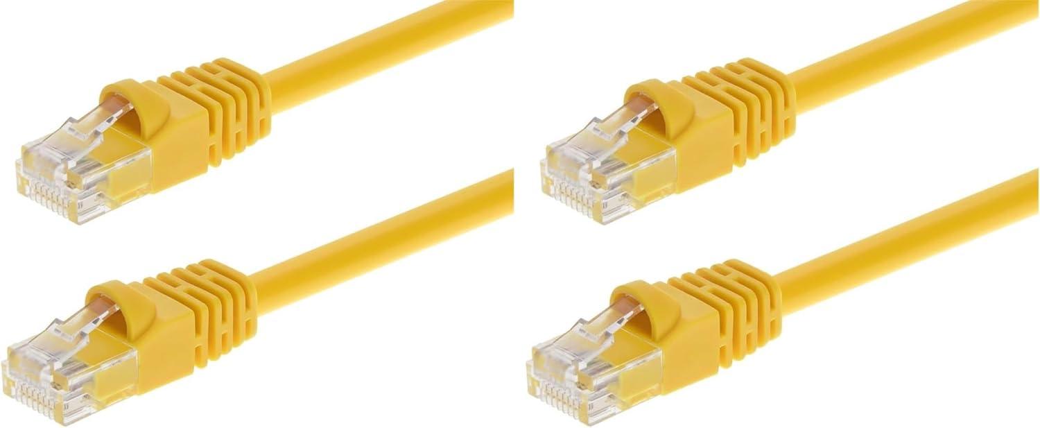 imageMonoprice 05FT 24AWG Cat6 550MHz UTP Ethernet Bare Copper Network Cable BlackYellow