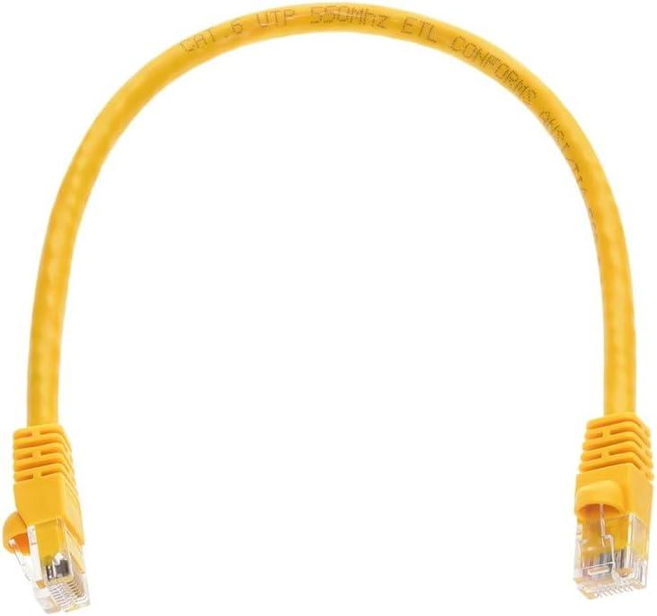 imageMonoprice 05FT 24AWG Cat6 550MHz UTP Ethernet Bare Copper Network Cable BlackYellow