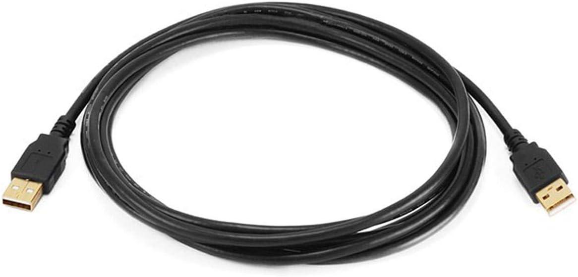 imageMonoprice 105442 3ft USB 20 A Male to A Male 2824AWG Cable Gold Plated Black for Data Transfer Hard Drive Enclosures Printers Modems Cameras and MoreBlack