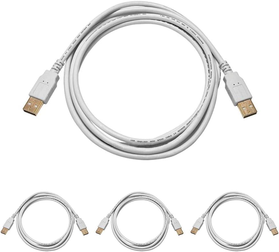 imageMonoprice 105442 3ft USB 20 A Male to A Male 2824AWG Cable Gold Plated Black for Data Transfer Hard Drive Enclosures Printers Modems Cameras and MoreWhite