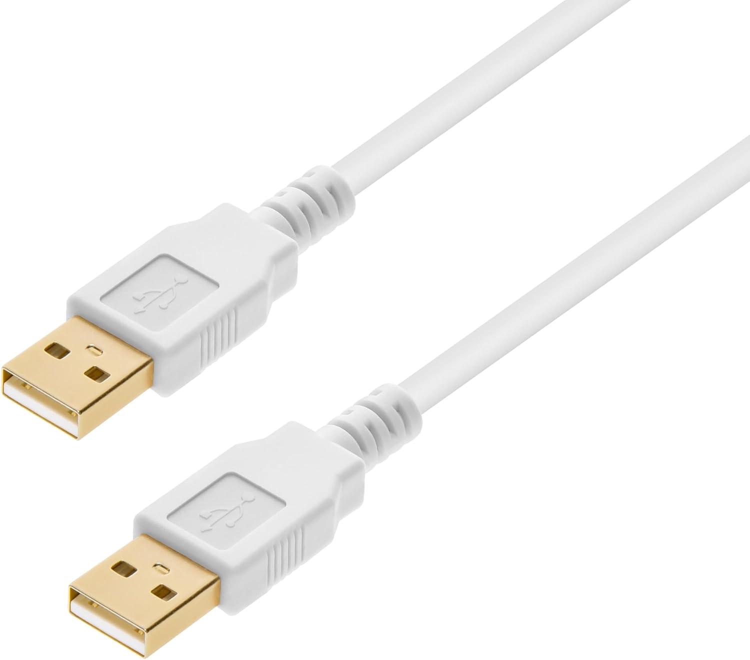 imageMonoprice 105442 3ft USB 20 A Male to A Male 2824AWG Cable Gold Plated Black for Data Transfer Hard Drive Enclosures Printers Modems Cameras and MoreWhite