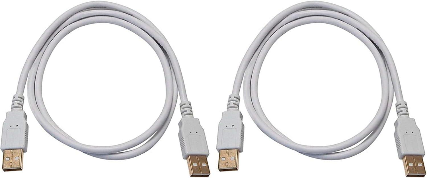 imageMonoprice 105442 3ft USB 20 A Male to A Male 2824AWG Cable Gold Plated Black for Data Transfer Hard Drive Enclosures Printers Modems Cameras and MoreWhite