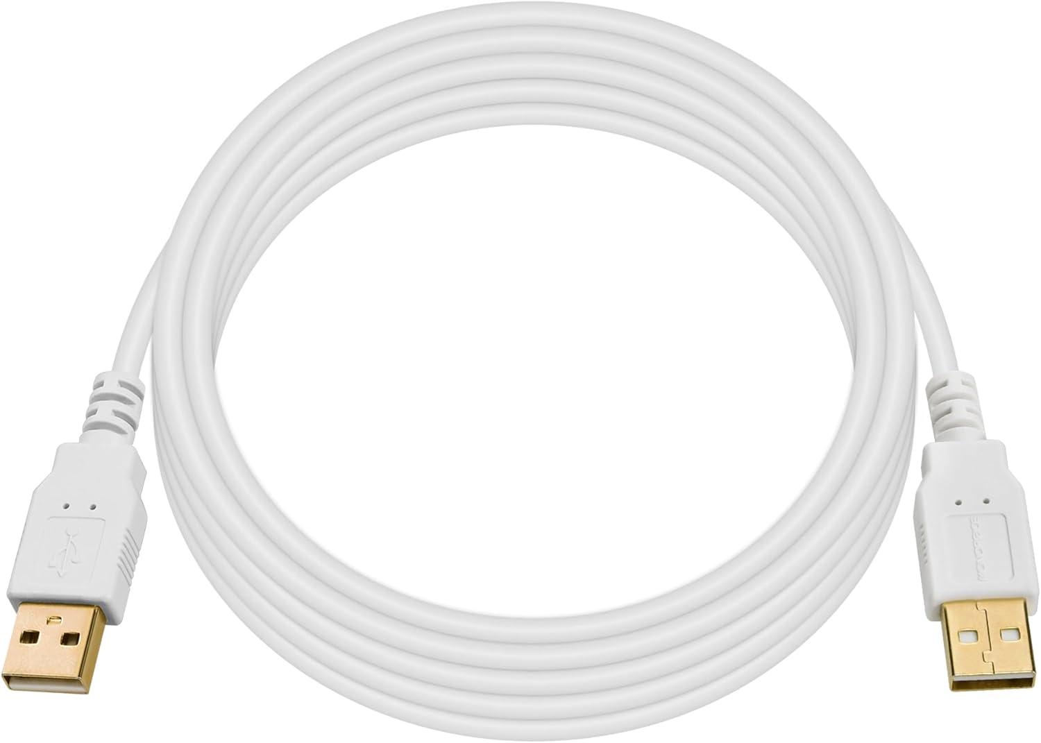 imageMonoprice 105442 3ft USB 20 A Male to A Male 2824AWG Cable Gold Plated Black for Data Transfer Hard Drive Enclosures Printers Modems Cameras and MoreWhite