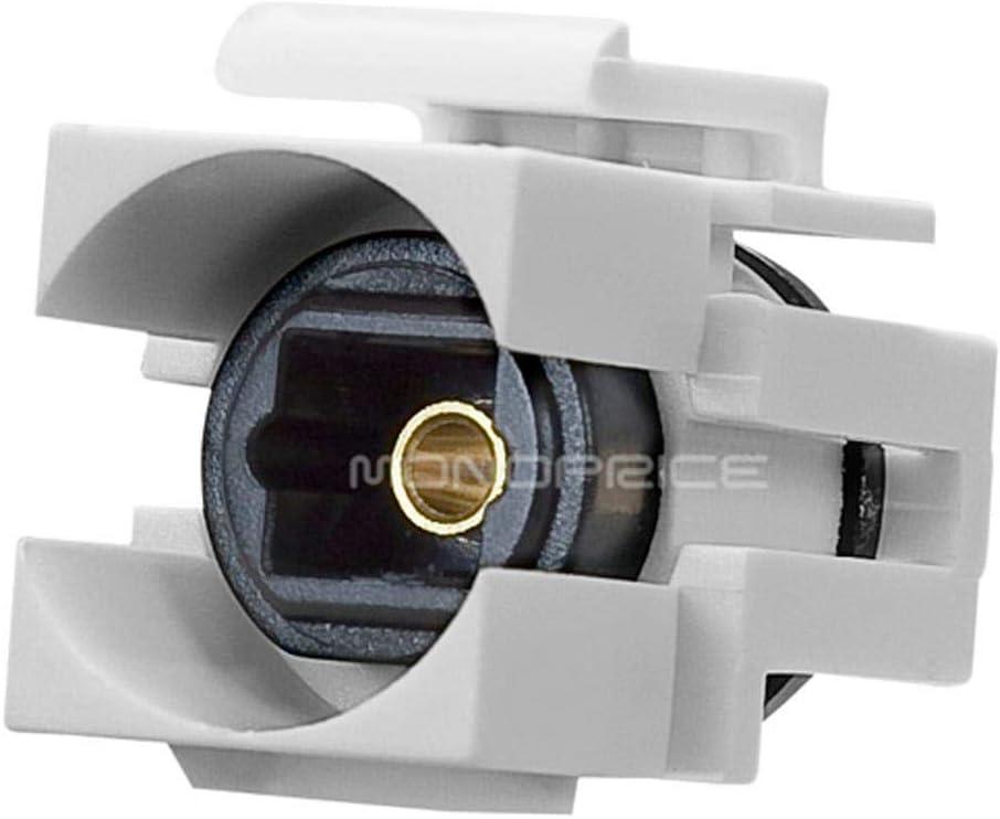imageMonoprice 108729 Keystone Jack TOSLINK Female to Female Coupler Adapter White 1Pack1 Count Pack of 1