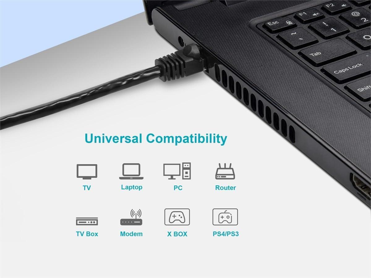 imageMonoprice 10FT 24AWG Cat5e 350MHz UTP Ethernet Bare Copper Network Cable GrayBlack