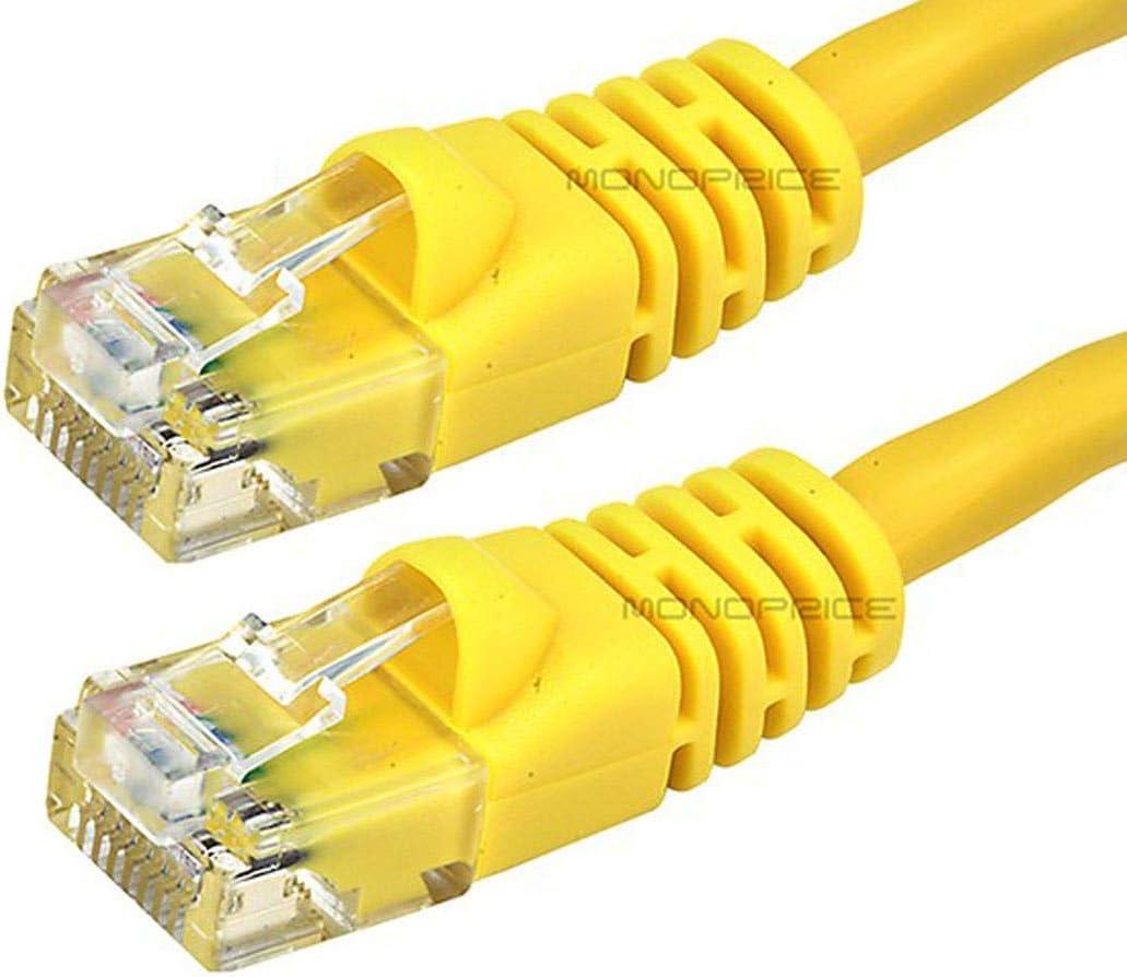 imageMonoprice 10FT 24AWG Cat5e 350MHz UTP Ethernet Bare Copper Network Cable GrayYellow