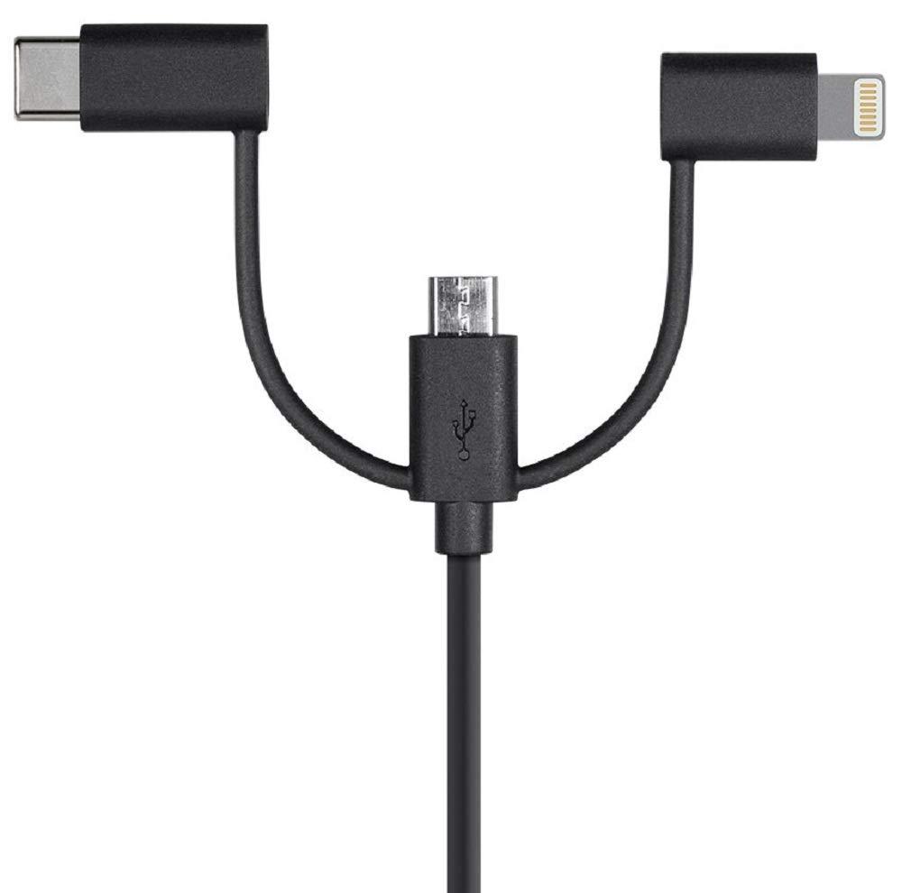 imageMonoprice 118789 Apple MFi Certified USB to Micro USB USB TypeC Lightning Charge And Sync Cable 3 Feet BlackBlack
