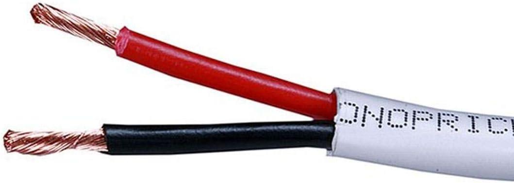 imageMonoprice 14 Gauge AWG CL2 Rated 2 Conductor Speaker Wire Cable 1000 Feet White Fire Safety In Wall Rated Jacketed In PVC Material 999 Percent OxygenFree Pure Bare Copper Access Series