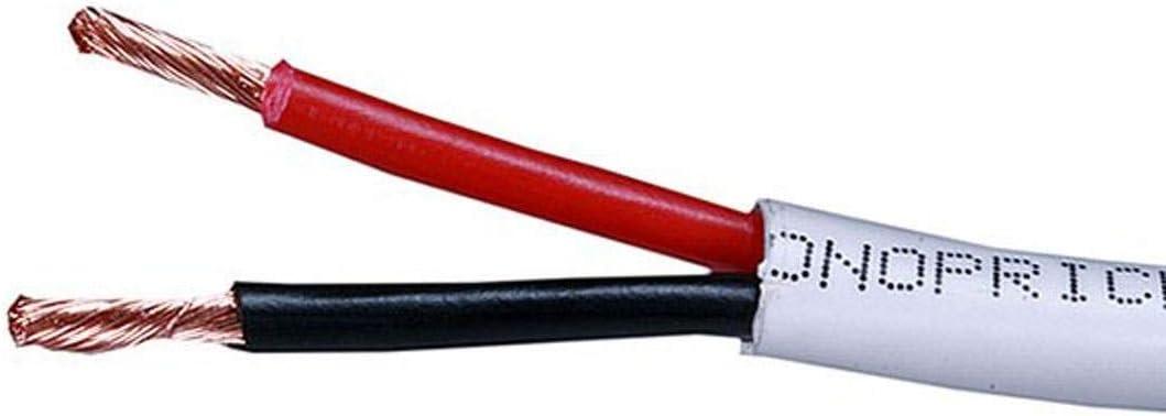 imageMonoprice 14 Gauge AWG CL2 Rated 2 Conductor Speaker Wire Cable 1000 Feet White Fire Safety In Wall Rated Jacketed In PVC Material 999 Percent OxygenFree Pure Bare Copper Access Series