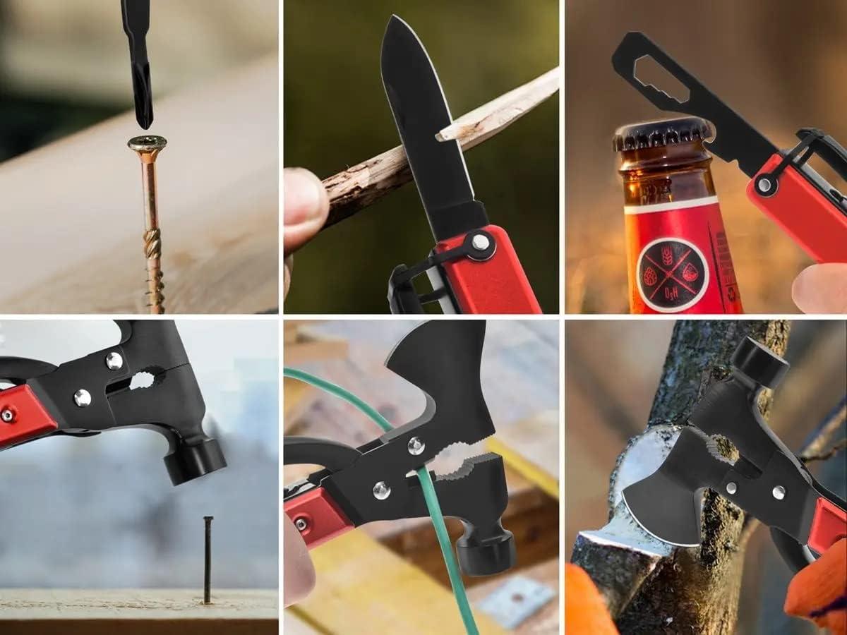 imageMonoprice 14in1 Tool Multi Functional Hammer Axe 18CM with Fabric Bag Camping Accessories Gift for Him Men Dad Boyfriend Pure Outdoor Collection
