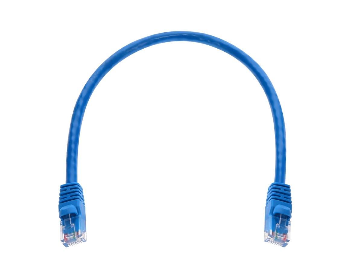 imageMonoprice 1FT 24AWG Cat5e 350MHz UTP Ethernet Bare Copper Network Cable BlueBlue
