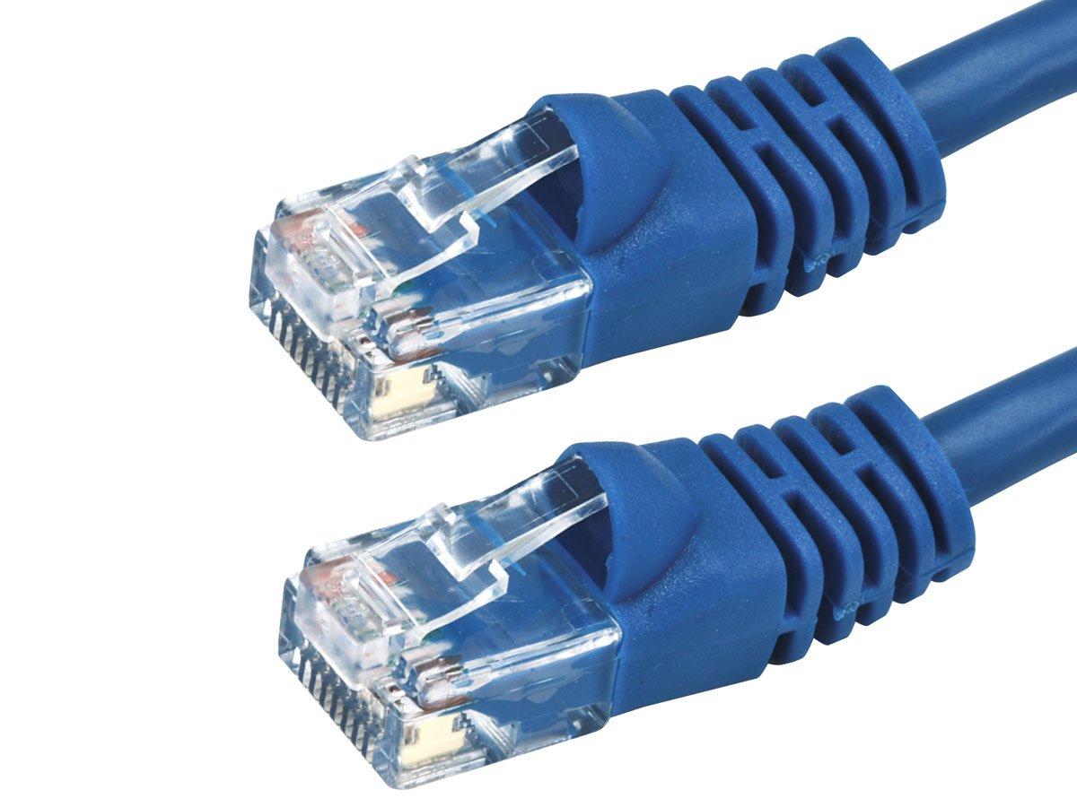 imageMonoprice 1FT 24AWG Cat5e 350MHz UTP Ethernet Bare Copper Network Cable BlueBlue