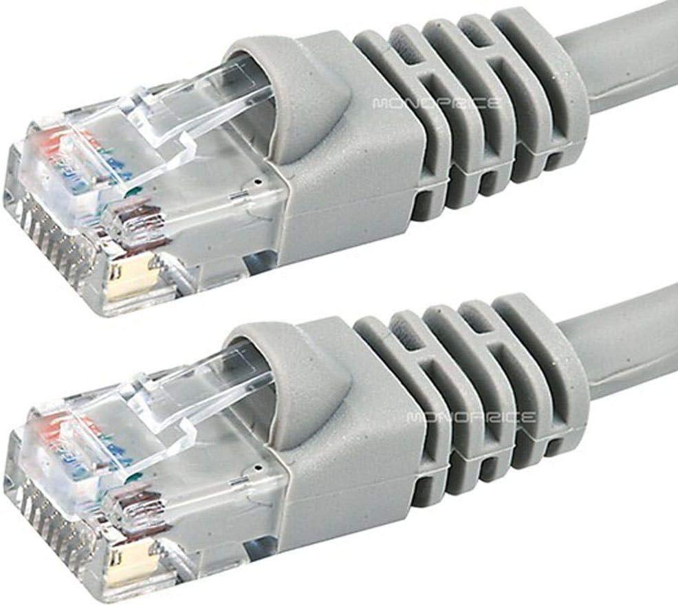 imageMonoprice 1FT 24AWG Cat5e 350MHz UTP Ethernet Bare Copper Network Cable YellowGray