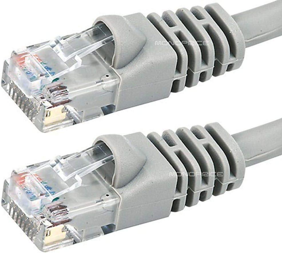imageMonoprice 1FT 24AWG Cat5e 350MHz UTP Ethernet Bare Copper Network Cable YellowGray