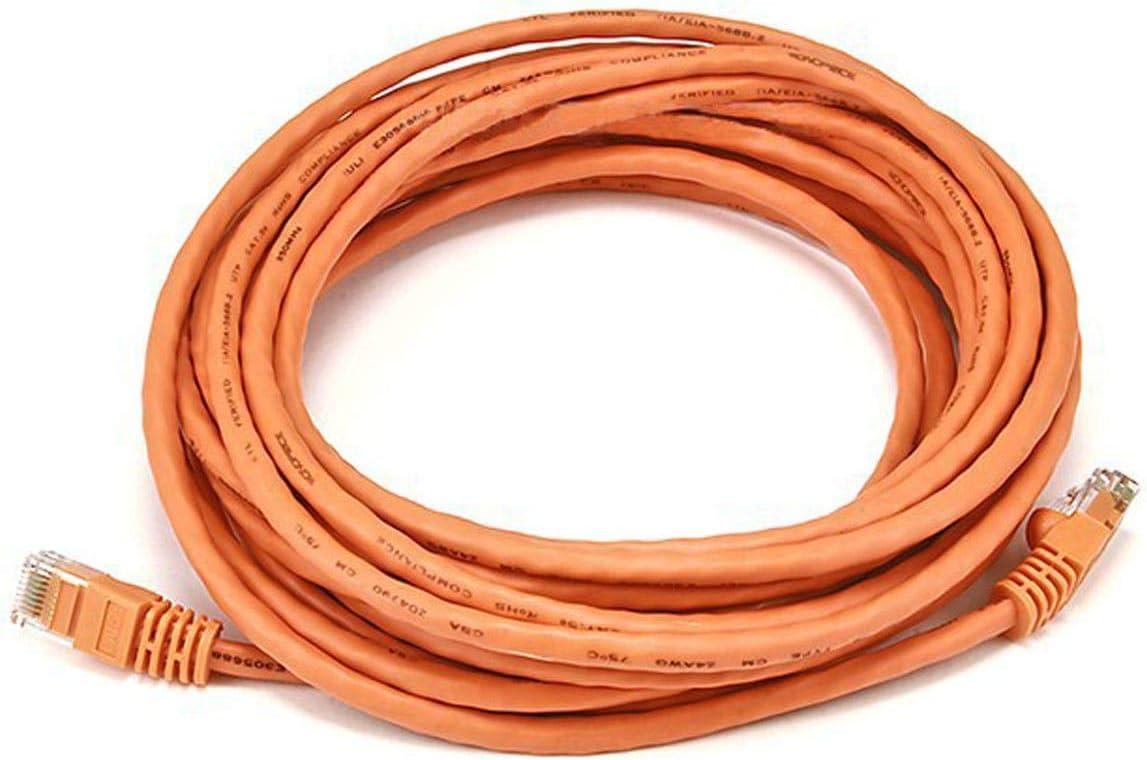 imageMonoprice 1FT 24AWG Cat5e 350MHz UTP Ethernet Bare Copper Network Cable YellowOrange