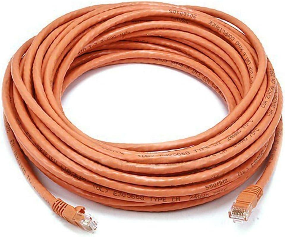 imageMonoprice 1FT 24AWG Cat5e 350MHz UTP Ethernet Bare Copper Network Cable YellowOrange