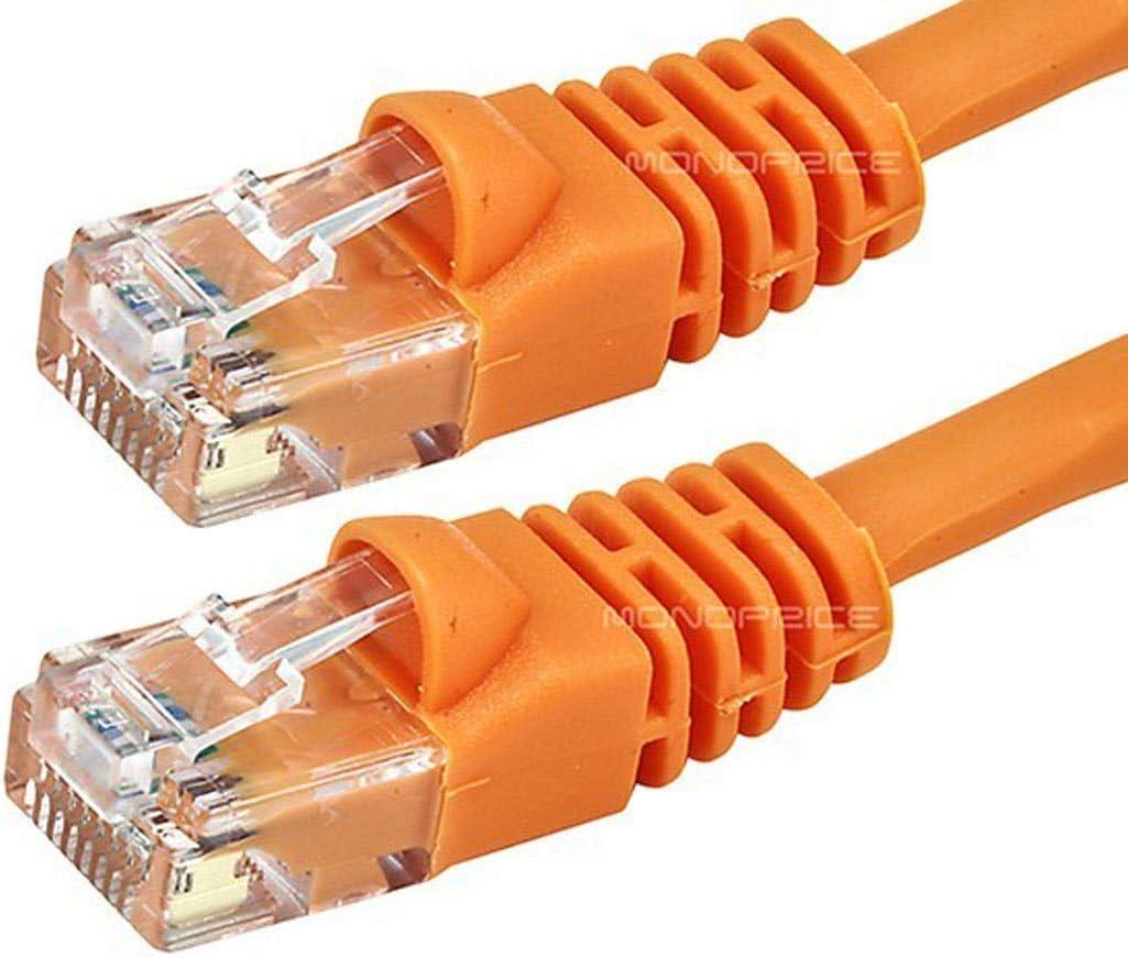 imageMonoprice 1FT 24AWG Cat5e 350MHz UTP Ethernet Bare Copper Network Cable YellowOrange