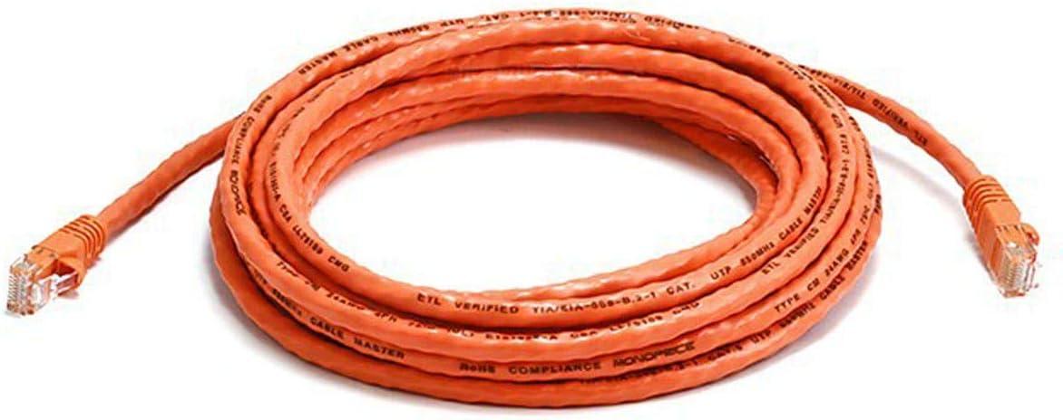 imageMonoprice 1FT 24AWG Cat5e 350MHz UTP Ethernet Bare Copper Network Cable YellowOrange