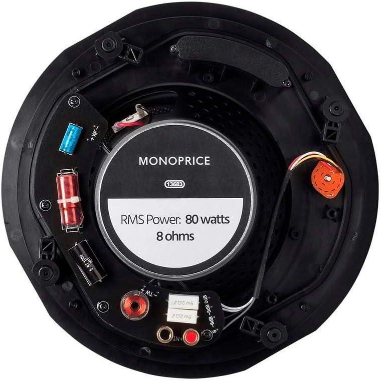 imageMonoprice 2Way Carbon Fiber InCeiling Speakers 8Inch With 15 Degree Angled Drivers Pair Black Alpha Series8 Inch