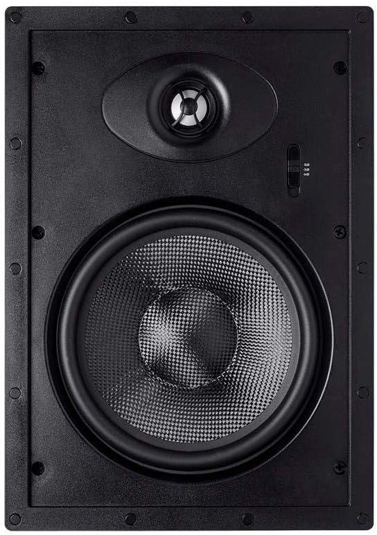 imageMonoprice 2way Carbon Fiber InWall Surround Speaker Dual 525 Inch Single VariAngled With Paintable Grille Alpha Series Black2 Way