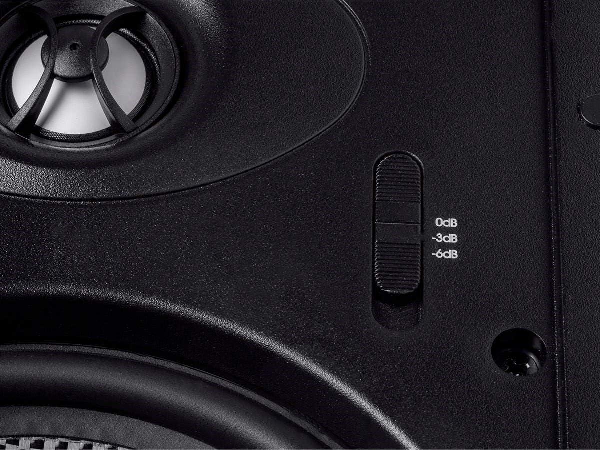 imageMonoprice 2way Carbon Fiber InWall Surround Speaker Dual 525 Inch Single VariAngled With Paintable Grille Alpha Series Black2 Way