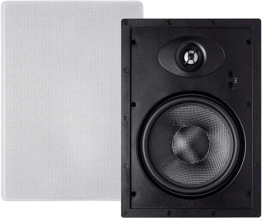 imageMonoprice 2way Carbon Fiber InWall Surround Speaker Dual 525 Inch Single VariAngled With Paintable Grille Alpha Series Black2 Way