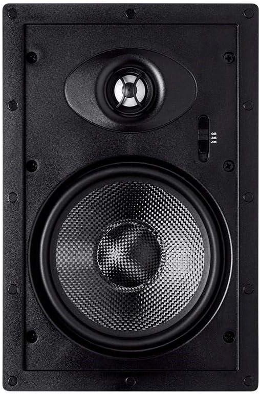 imageMonoprice 2way Carbon Fiber InWall Surround Speaker Dual 525 Inch Single VariAngled With Paintable Grille Alpha Series Black2 Way