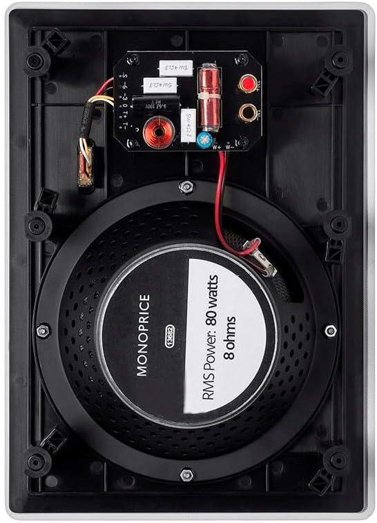 imageMonoprice 2way Carbon Fiber InWall Surround Speaker Dual 525 Inch Single VariAngled With Paintable Grille Alpha Series Black2 Way