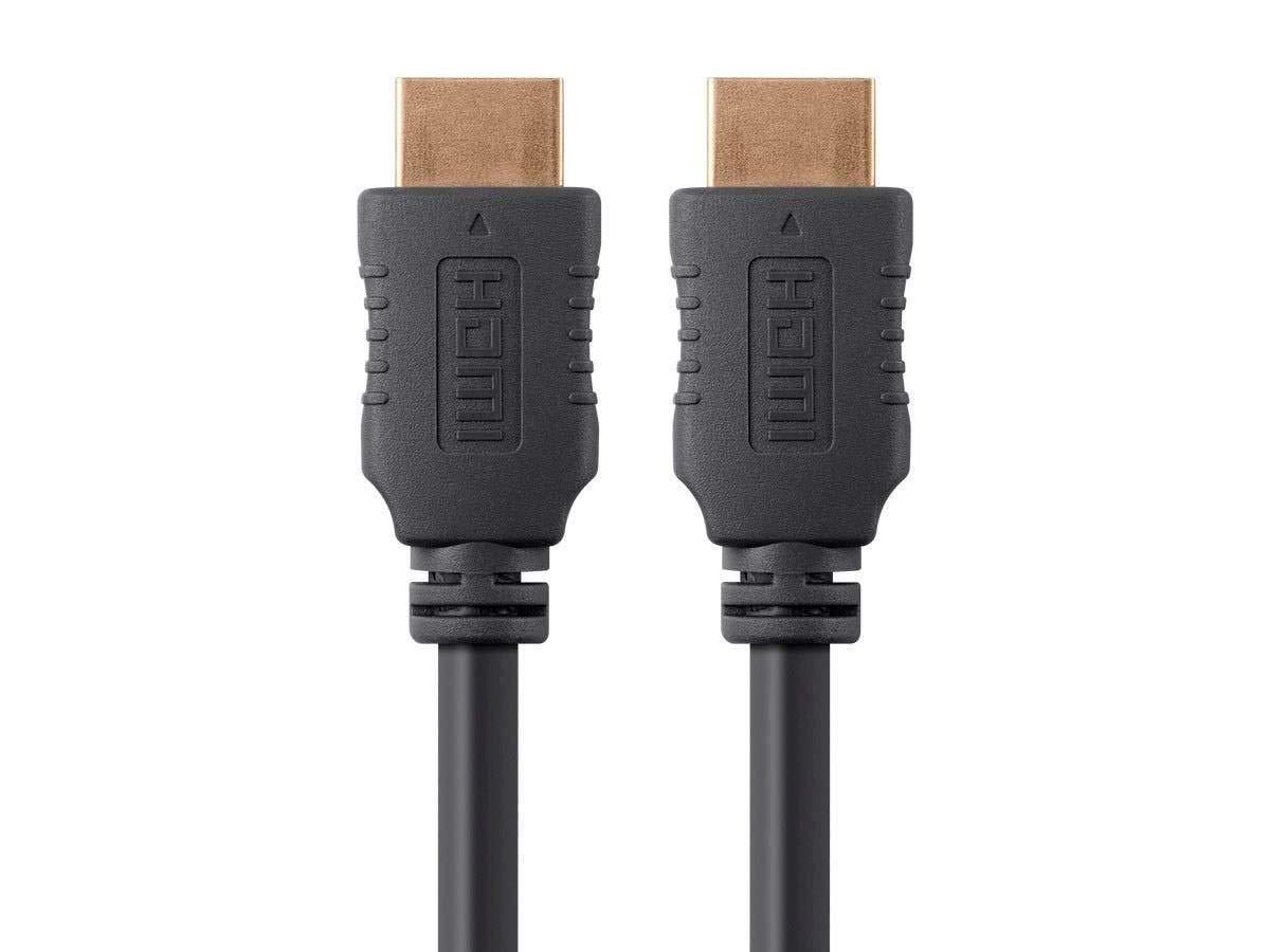 imageMonoprice 4K High Speed HDMI Cable HDMI 20 4K60Hz HDR HDR10 Dolby Vision 18Gbps YUV 444 28AWG With Ferrite Cores 15 Feet Black 1 PackCable