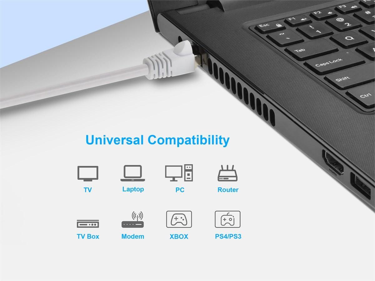 imageMonoprice 50FT 24AWG Cat6A 500MHz STP Ethernet Bare Copper Network Cable BlueWhite