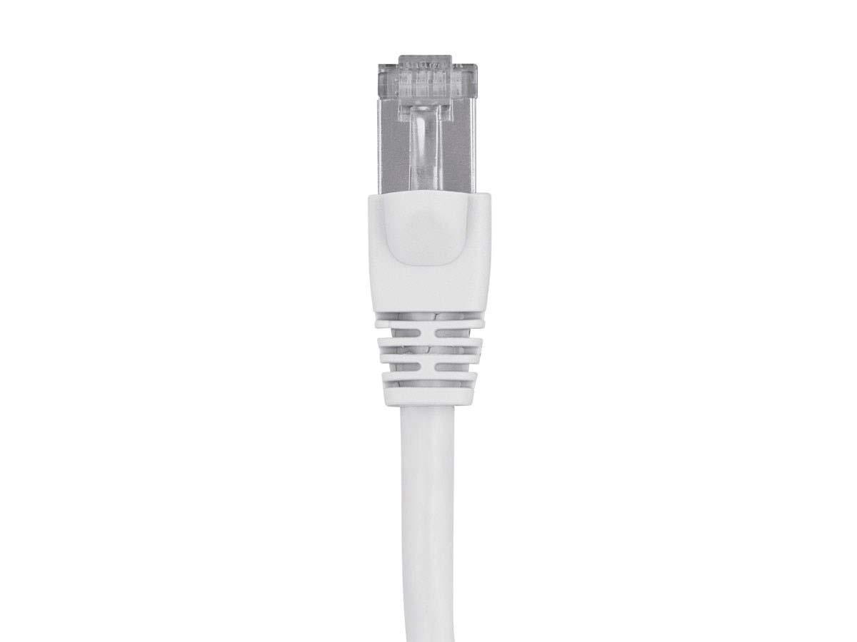 imageMonoprice 50FT 24AWG Cat6A 500MHz STP Ethernet Bare Copper Network Cable BlueWhite