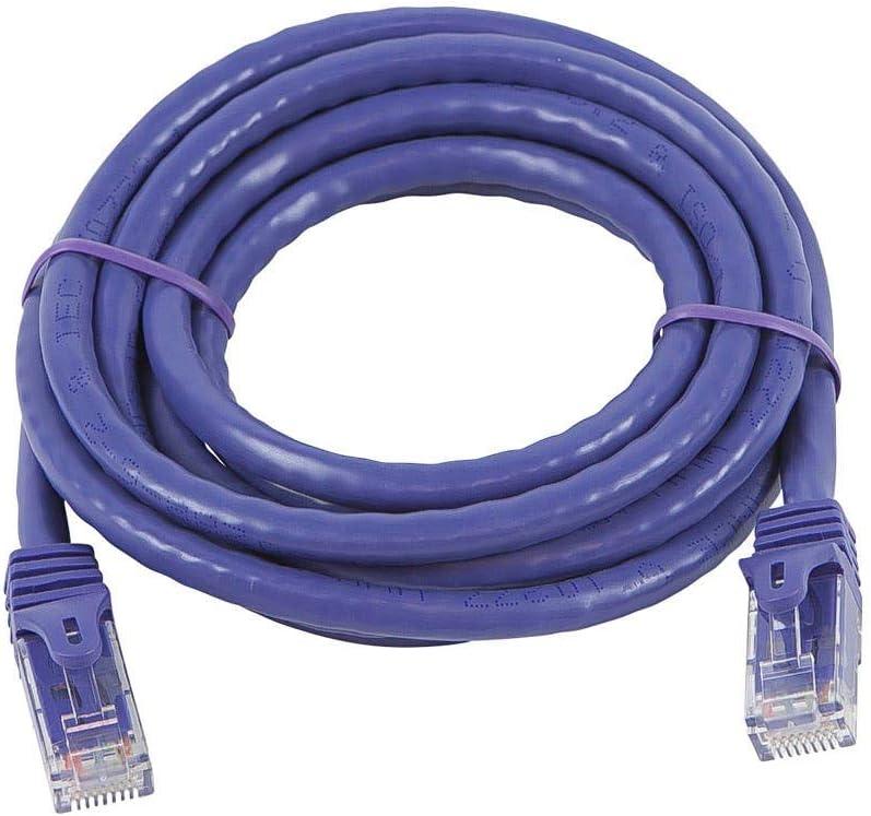 imageMonoprice Cat5e 10ft Black Patch Cable UTP 24AWG 350MHz Pure Bare Copper Snagless RJ45 Flexboot Series Ethernet CablePurple