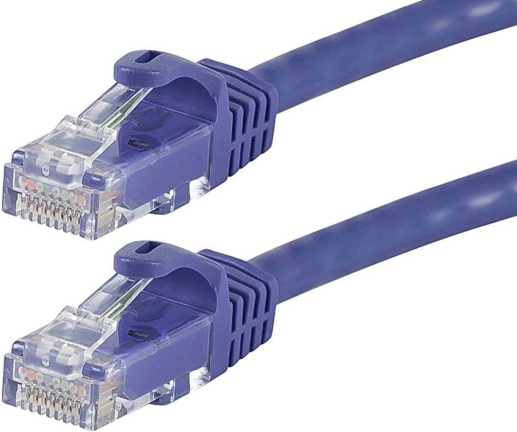 imageMonoprice Cat5e 10ft Black Patch Cable UTP 24AWG 350MHz Pure Bare Copper Snagless RJ45 Flexboot Series Ethernet CablePurple