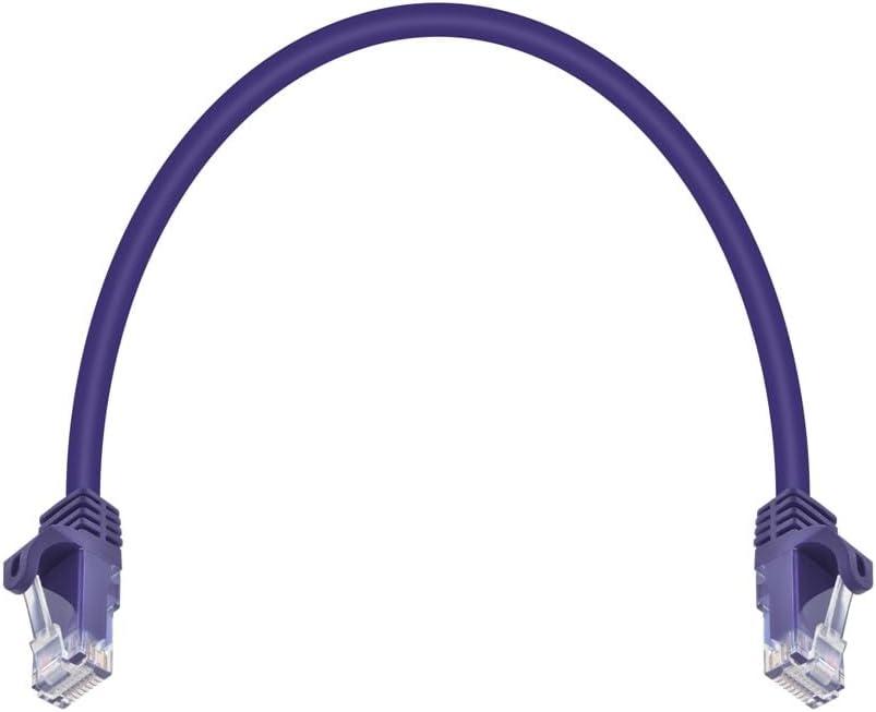 imageMonoprice Cat5e 10ft Black Patch Cable UTP 24AWG 350MHz Pure Bare Copper Snagless RJ45 Flexboot Series Ethernet CablePurple