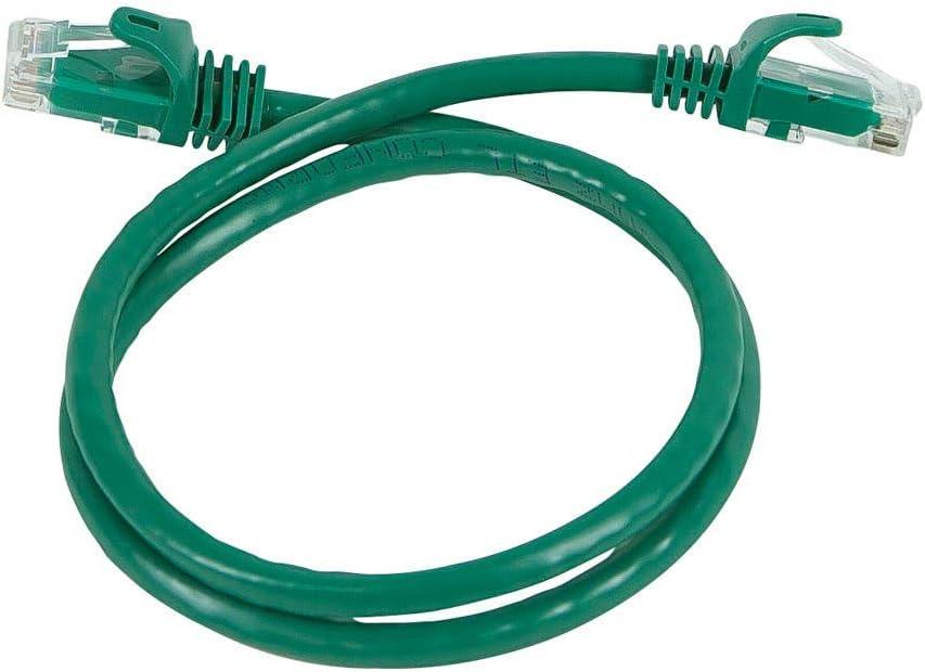 imageMonoprice Cat5e Ethernet Patch Cable 1 feet Orange Snagless RJ45 Stranded 350Mhz UTP Pure Bare Copper Wire 24AWG Flexboot SeriesGreen
