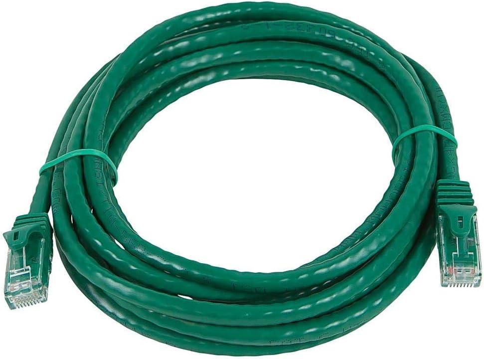 imageMonoprice Cat5e Ethernet Patch Cable 1 feet Orange Snagless RJ45 Stranded 350Mhz UTP Pure Bare Copper Wire 24AWG Flexboot SeriesGreen