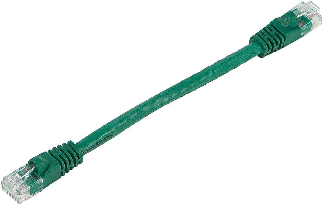 imageMonoprice Cat5e Ethernet Patch Cable 1 feet Orange Snagless RJ45 Stranded 350Mhz UTP Pure Bare Copper Wire 24AWG Flexboot SeriesGreen