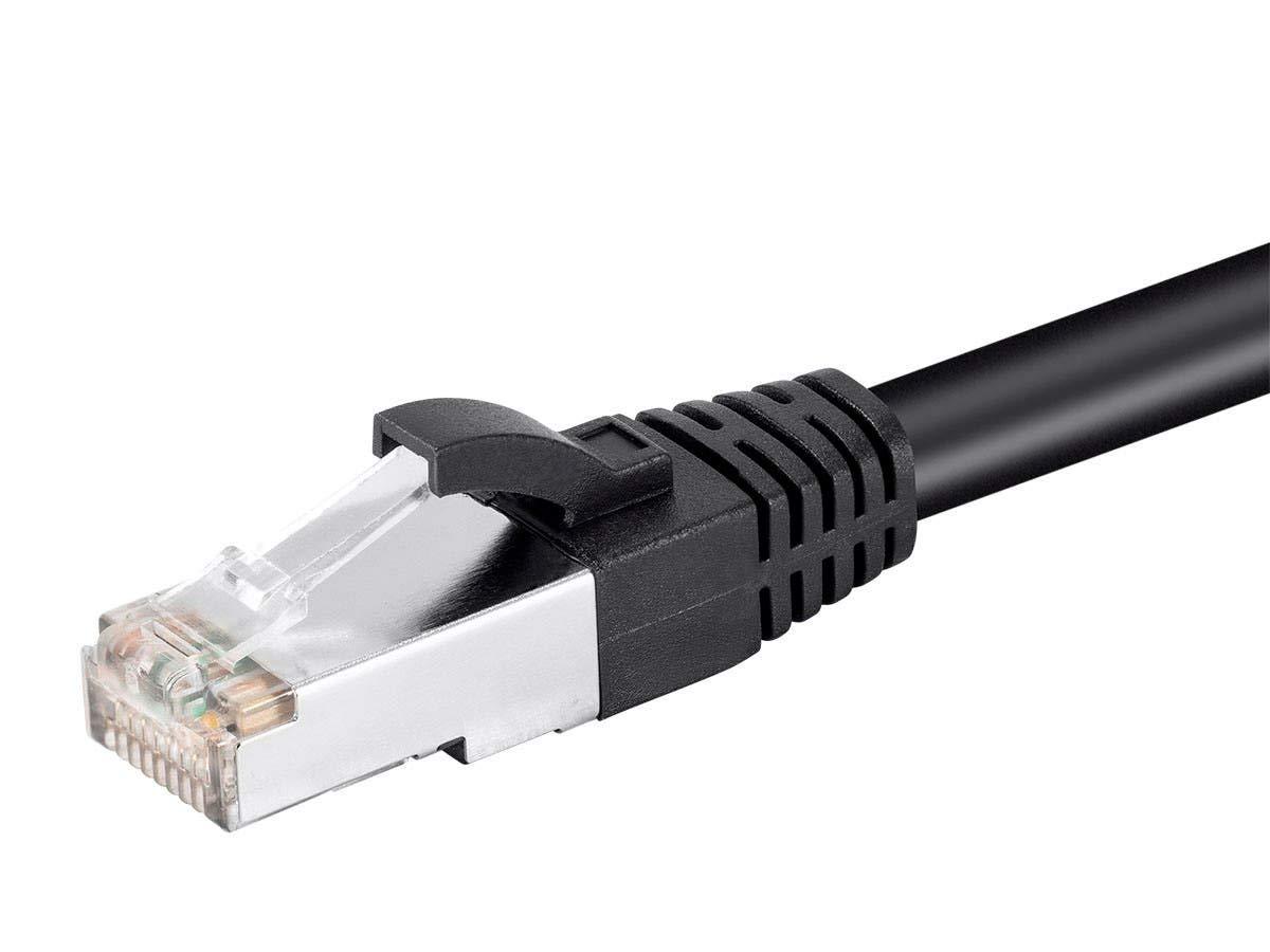 imageMonoprice Cat6 100ft Black PoE Patch Cable 30W PoE IEEE 8023at Shielded UFTP 24AWG 500MHz Solid Pure Bare Copper Shielded RJ45 Ethernet Cable7 Feet