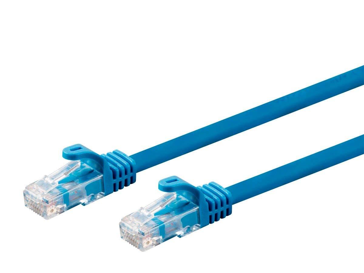 imageMonoprice Cat6 30ft Blue CMP Patch Cable UTP Solid 23AWG 550MHz Pure Bare Copper Snagless RJ45 Entegrade Series Ethernet Cable35 Feet